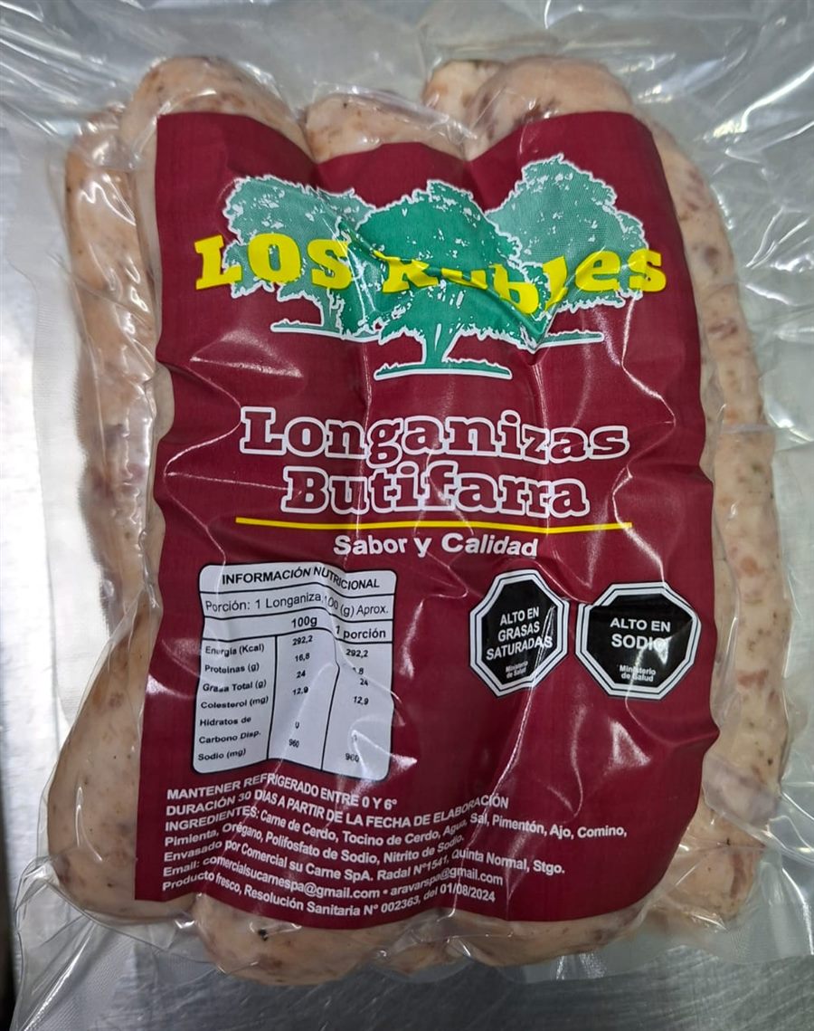 Longaniza butifarra Los Robles, envasada